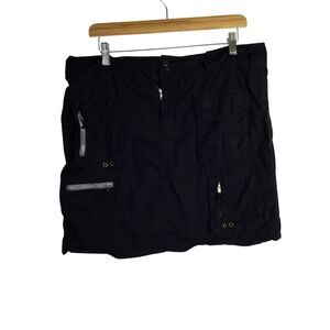 Johnny Was Pete & Greta womens Cargo skirt Multi Pockets Stretch Black Size 8